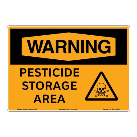 OSHA Compliant Warning/Pesticide Storage Area Safety Signs Indoor/Outdoor Plastic (BJ) 10 X 7